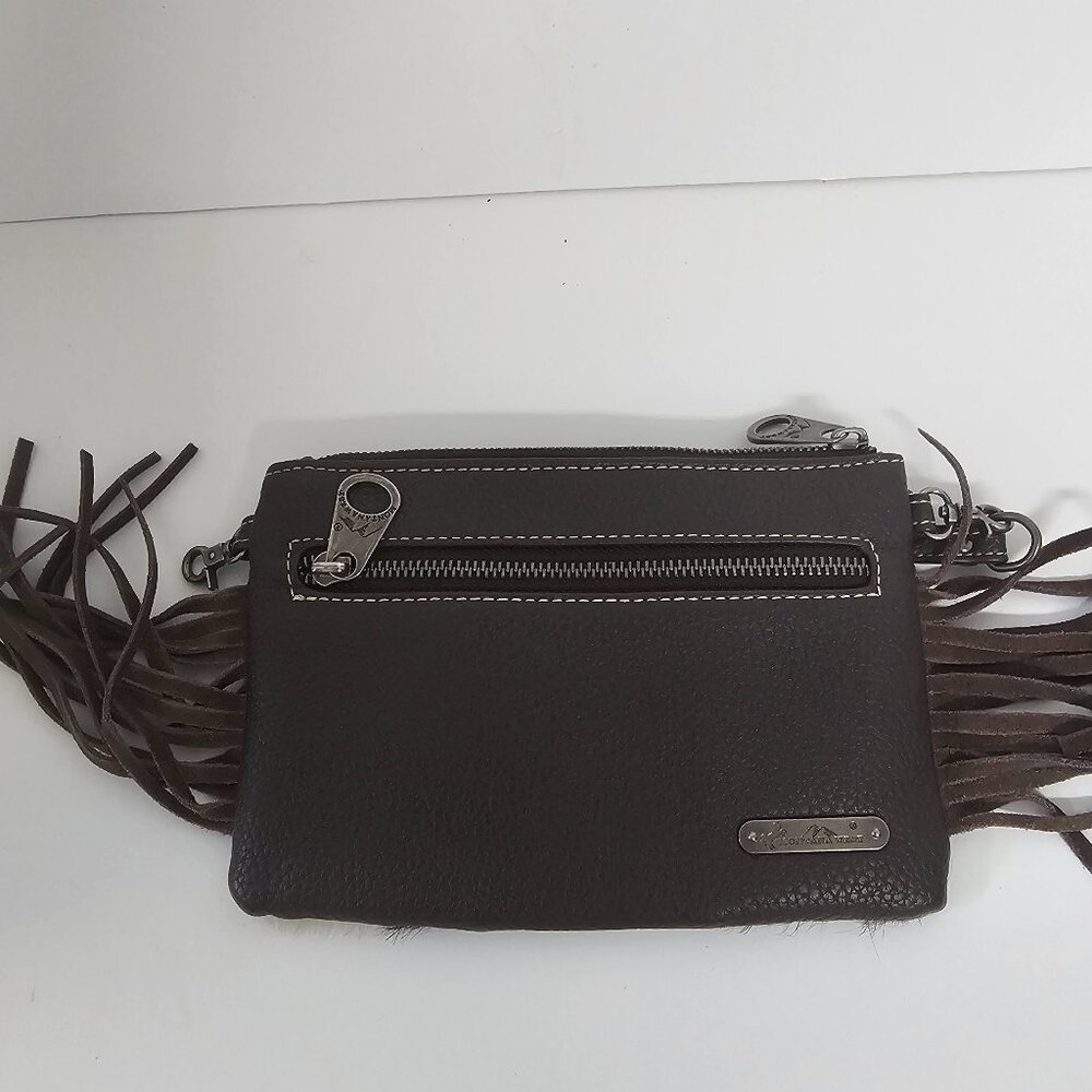 Montana West Wristlet Western Embossed Hair on Hide Suede Fringe Cowgirl - Picture 7 of 10
